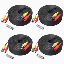 (4) 150ft Power Video Security Camera Cable BNC Extension Wire for All CCTV DVR