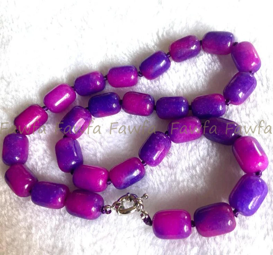 Collar de cuentas cilíndricas de piedras preciosas de barril de sugilita púrpura natural de 10x14 mm 14-36' Foto 3 de 4