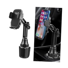 Car Cup Phone Holder, 360  Rotation Carbon Fiber Vehicle Cup Cellphone Holder