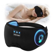 Sleep Mask with Bluetooth 5.4 Headphones - Blackout Sleeping Mask Deep Black