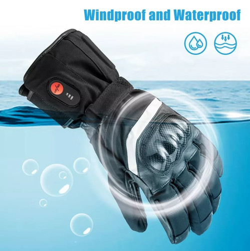 Heated Motorcycle Gloves Shockproof Temp Control Water Resistant Knuckle Protect - Picture 5 of 16