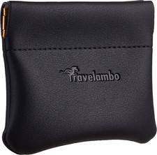 Travelambo Leather Squeeze Coin Purse Pouch Change Holder for Men  Women