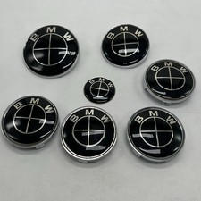 7Pcs Hood Trunk Emblem Centre Caps Badges Set 82mm 74mm 4x68mm 45mm for BMW