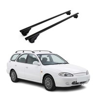 DachträGer GrundträGer FüR Hyundai Lantra II Kombi 1995-2000 Stahl Schwarz 2Tlg