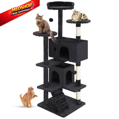 FDW | 54'' Cat Tree Tower | Dark Gray | Multi-Level Indoor Activity 