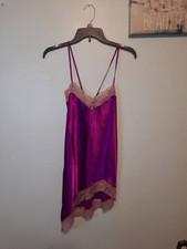 Frederick's of Hollywood Size S Purple Satin and Lace Chemise Slip