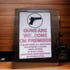 Rivers Edge Products Guns Are Welcome Tin Sign 16" 1499