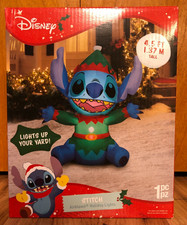 Disney Stitch Inflatable Blow Up Yard Decoration Light Up Elf Themed
