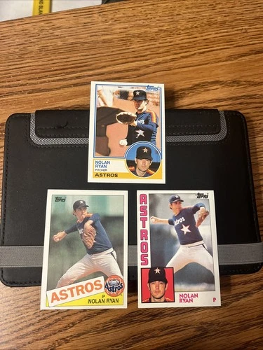 1983, 1984 and 1985 Topps Nolan Ryan (3) card lot in NM Condition