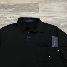  Extracurricular Golf Polo Shirt Mens XL Black Performance Stretch Blue Trim