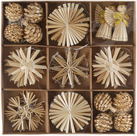 32 X Strohsterne Ø 6 Cm - Baumschmuck Nachhaltig - Christbaumschmuck - Stroh Ste