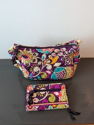 Vera Bradley Plum Crazy Shoulder Bag And Wallet M73