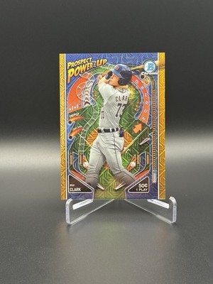 2024 Bowman - Mega Box Chrome Prospect Power-Up Max Clark #PP-12 Gold Mojo /50
