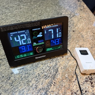 Newentor Weather Station FH3378 Digital Wireless Portable LCD Color Display .
