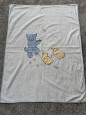 Vintage Nursery Bear Ducks Butterfly Floral Crib Sheet Handmade 35  X 45.5  