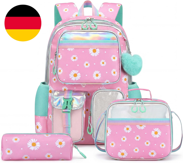 Amythe Schulrucksack MäDchen Teenager 3 Teilig, Schultasche Kinder FüR 3. Bis 10-image