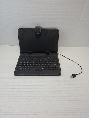 Universal Tablet Case with PC Keyboard and Flip Stand Black