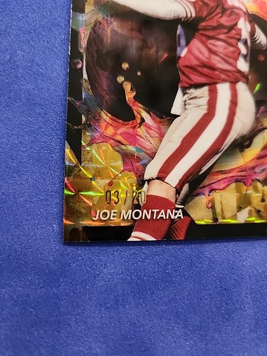 🛸2024 TOPPS FINEST FOOTBALL RARA FUORIUSCITA OLIO ORO SSP JOE MONTANA 08/20 - Foto 4 di 5