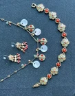 3 Pc VINTAGE GOLD TONE COSTUME JEWELRY LOT DESIGNER Signed LC LIZ CLAIBORNE Set