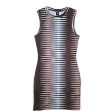 Shein Bodycon Ribbed Knit Sleeveless Mini Dress - Geometric 90s/Y2K Print - PXS