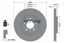 2x TEXTAR Bremsscheibe PRO 92287103 für SPACETOURER PROACE CITROËN EXPERT JUMPY