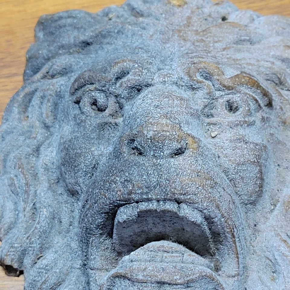 Antiguo Salvamento Arquitectónico Cara de León Francés Piedra Terracota Fundida Raro Foto 2 de 4