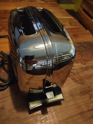 1950's VINTAGE KITCHEN 1B24 TOASTMASTER CHROME POP-UP 2 SLICE TOASTER  WORKS
