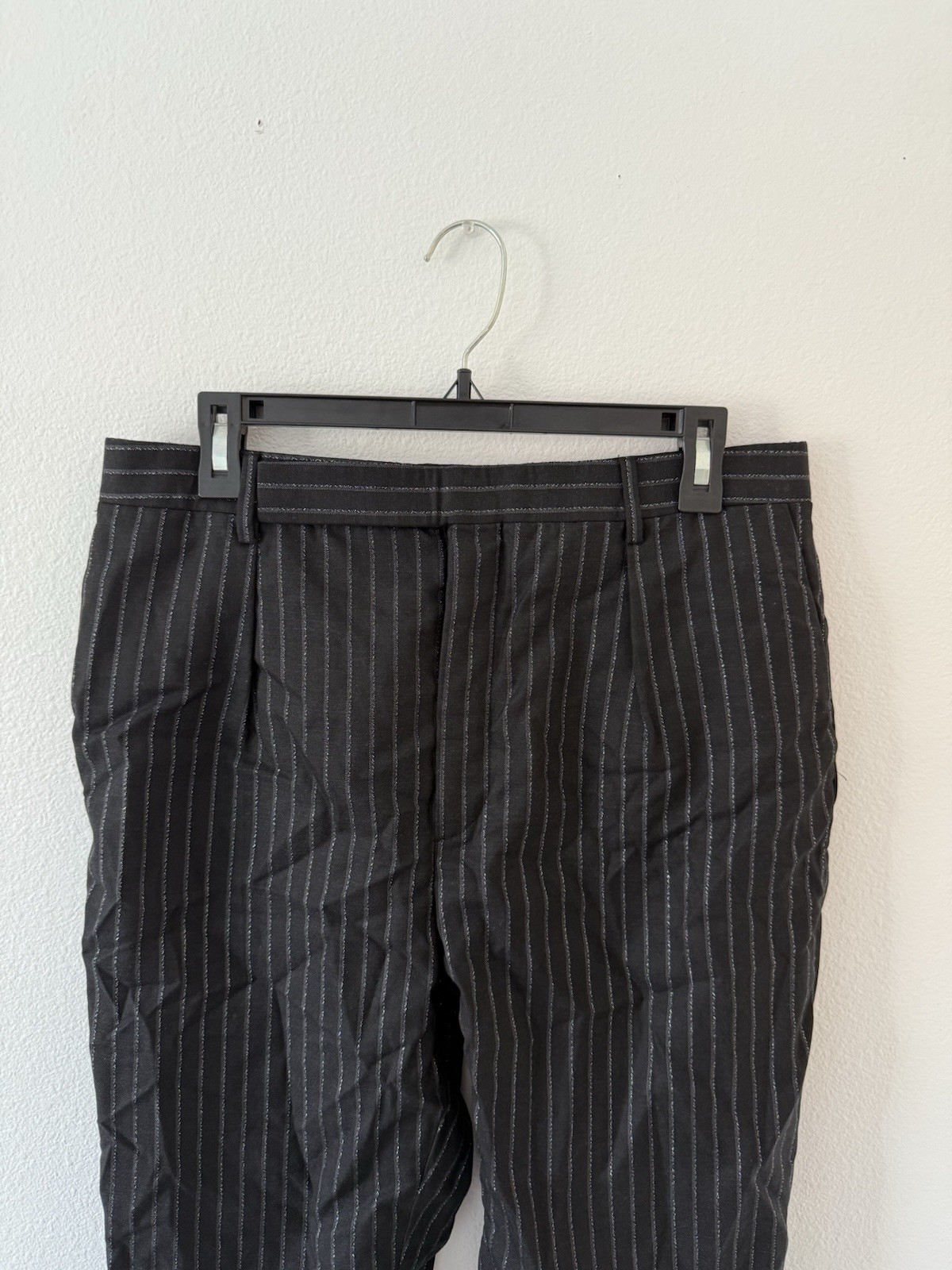 Pantaloni Saint Laurent a righe con spilla 32x32 righe scintillanti