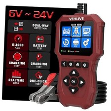 Car Battery Tester 6V 12V 24V with Lithium Battery Testing BT911 5 Light Red