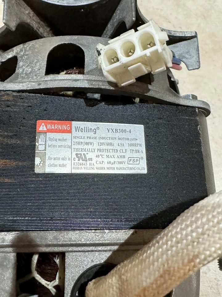 FRIGIDAIRE FFTW4120SW Motor and Wiring Harness. Welling Washer Motor. Working! - Image 3 of 4