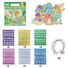 Dinosaurier-Aufkleber, interaktiver Mosaikspiegel, Lernspielzeug, Tieraufkleber