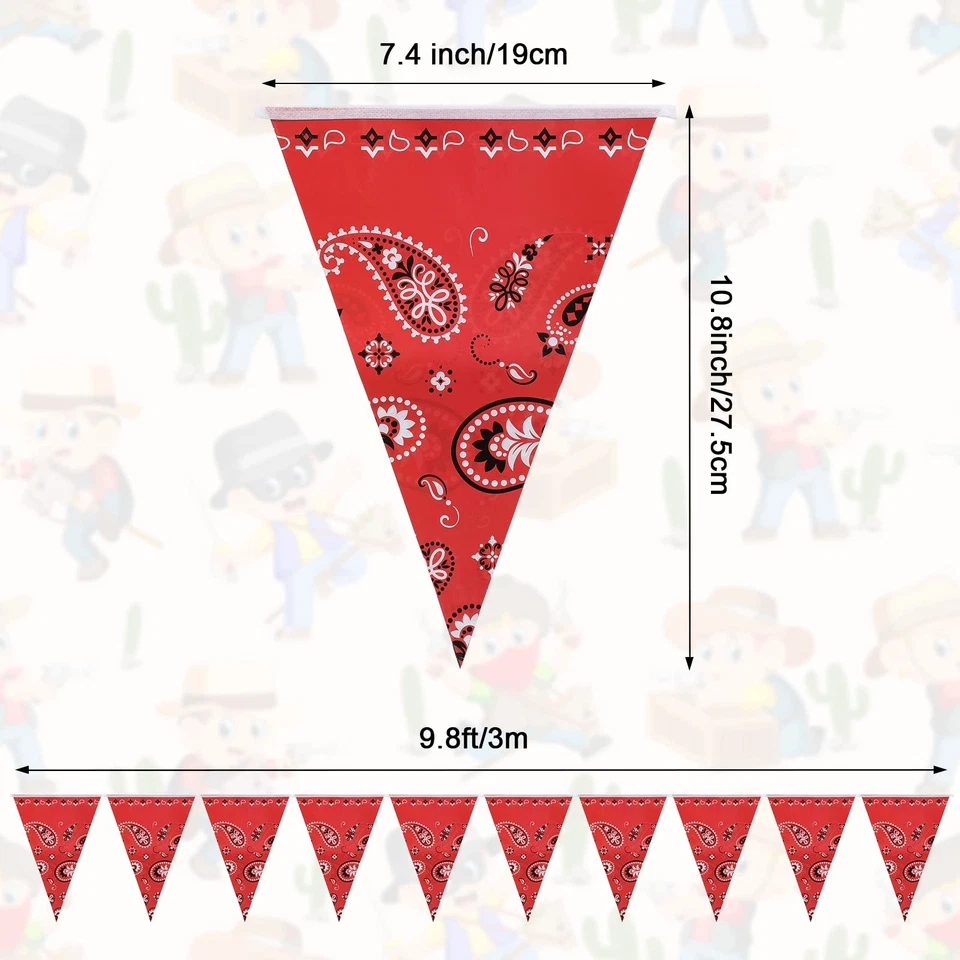 123 Piezas Decoración Fiesta Vaquero Occidental Incluye 1 Mesa Plástica Estampado Paisley... Foto 4 de 4