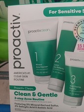 Proactiv Clean 3-Step Acne Set Sensitive Skin w/ Cleanser Hydrator Patches NIB