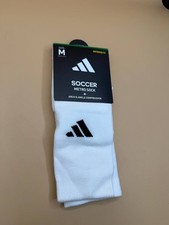 Adidas Soccer Metro Socks Arch  Ankle Compression Medium White Over Calf NEW