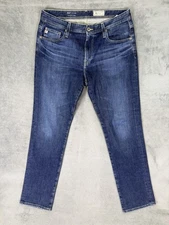 Adriano Goldschmied Jeans Mens 33x32 Blue Dark Wash Denim Everett Straight Slim