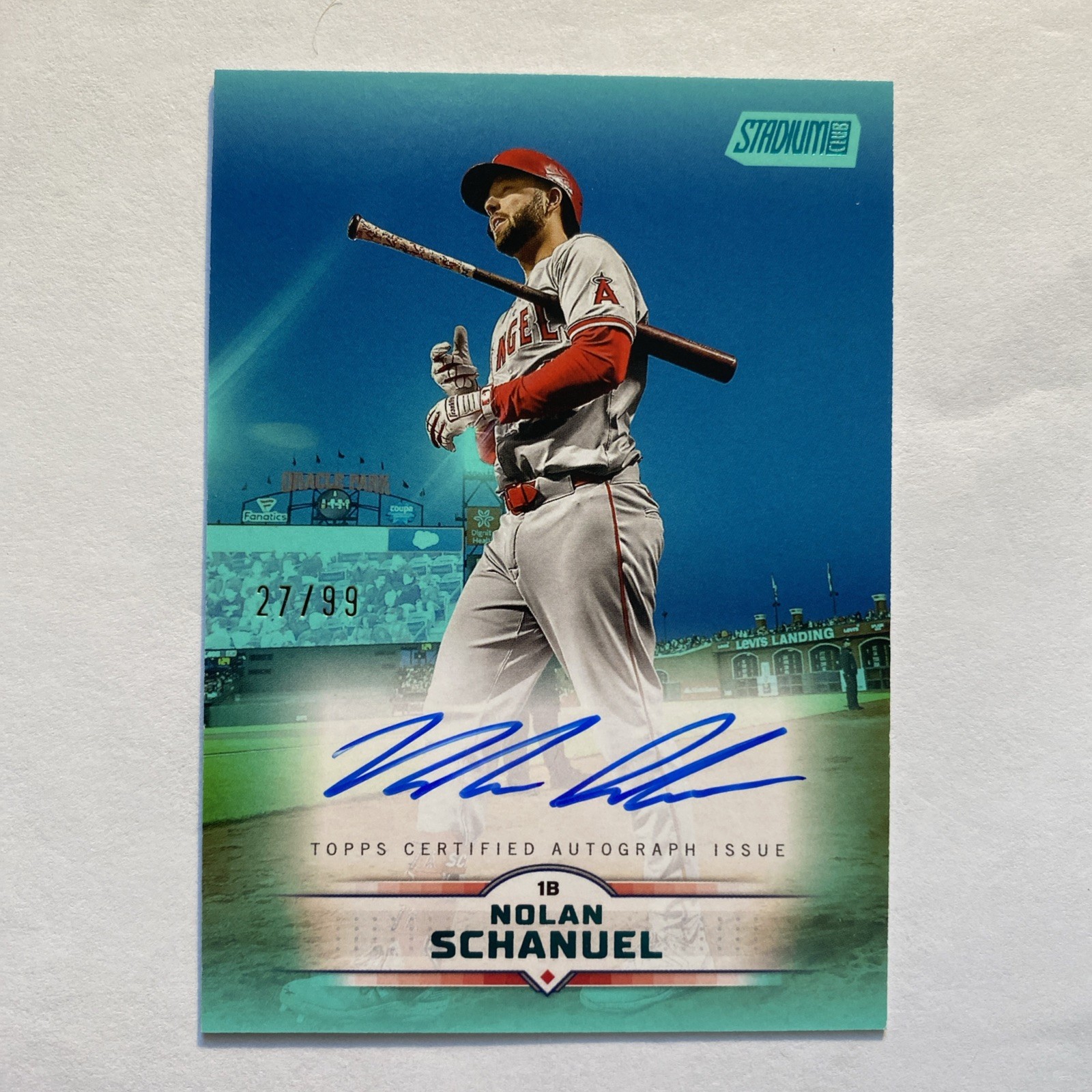 2025 Topps Stadium Club – Nolan Schanuel Auto Turquoise /99 – #SCBA-NS