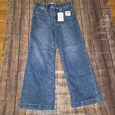 #ad Freckled Poppy x Risen Wide Leg Jeans Womens 15 32 Blue High Rise Tummy Control $31.19