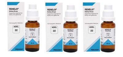 ADEL 22 Kidney Drops Pack of 3 Natural Homeopathic Remedy for Urinary Wellness