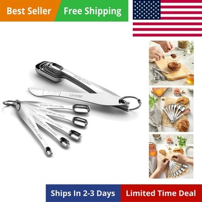 Stainless Steel Measuring Spoons Set of 13 with Leveler, Metal Teaspoon & Tab...