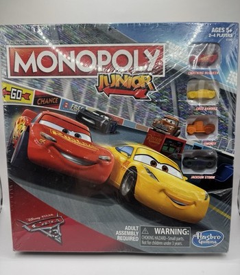 Monopoly Junior Disney Pixar Cars 3 Board Game New Sealed Small Shrink Tear
