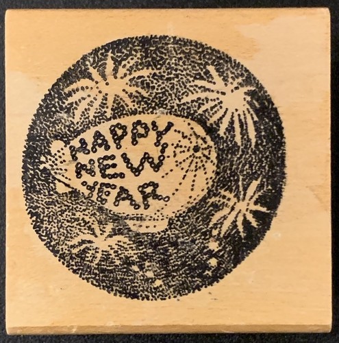Good Good The Elephant Happy New Year Fireworks Blimp Rubber Stamp