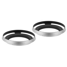 2 Pcs 49mm Lens Hood, Universal Thin Hollow Screw-in Vented Lens Hood, Silver