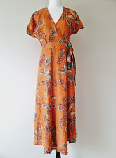 FOUNDLING Short Sleeve True Wrap Dress SIZE XS Boho Floral Butterfly