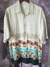 PIERRE CARDIN Men's Short Sleeve Floral Print Rayon Button Shirt Size XL