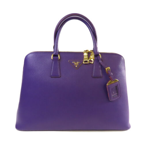 PRADA GHW Handbag Tote Bag BL0812 Saffiano Leather Purple - Afbeelding 1 van 23