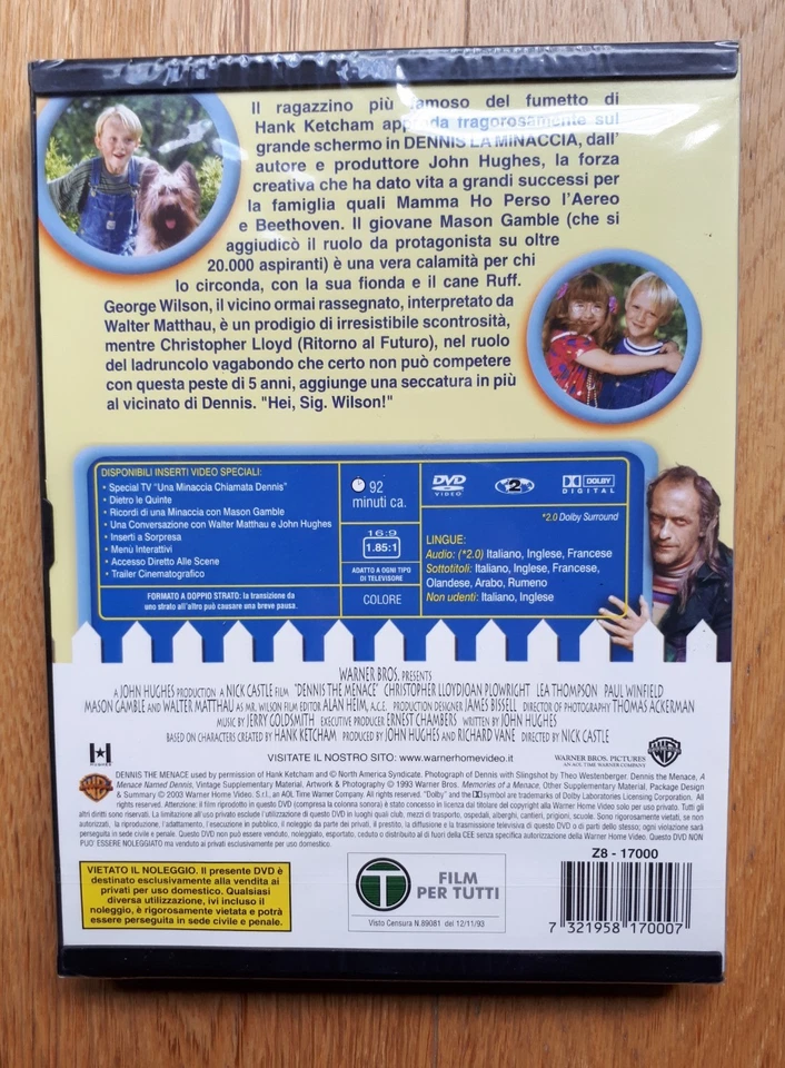 Dennis la minaccia (1993) DVD Snapper Warner Bros. Family Entertainment - Immagine 2 di 2