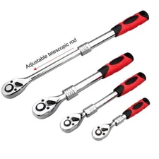 Ratchet Extendable Telescopic Socket Spanner Torque Adjustable Wrench 72-Tooth