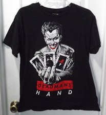 💥 SALE DC COMICS BATMAN JOKER DEADMAN'S HAND ART T SHIRT SZ LARGE