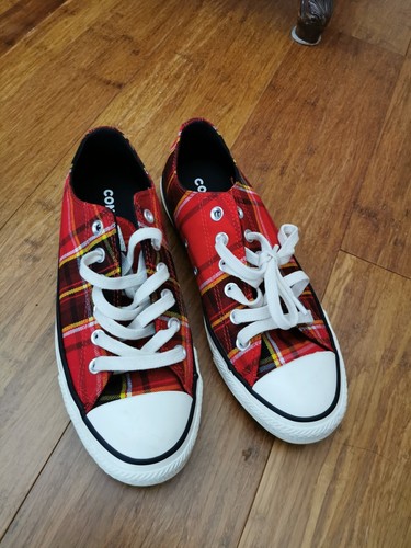 red tartan converse