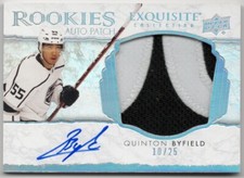 2021 Exquisite Quinton Byfield Rookie Patch Auto RPA /25 #ECH-QB Kings